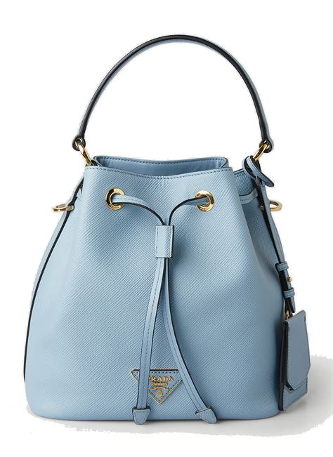 prada blue check tote bag|prada bucket bag saffiano.